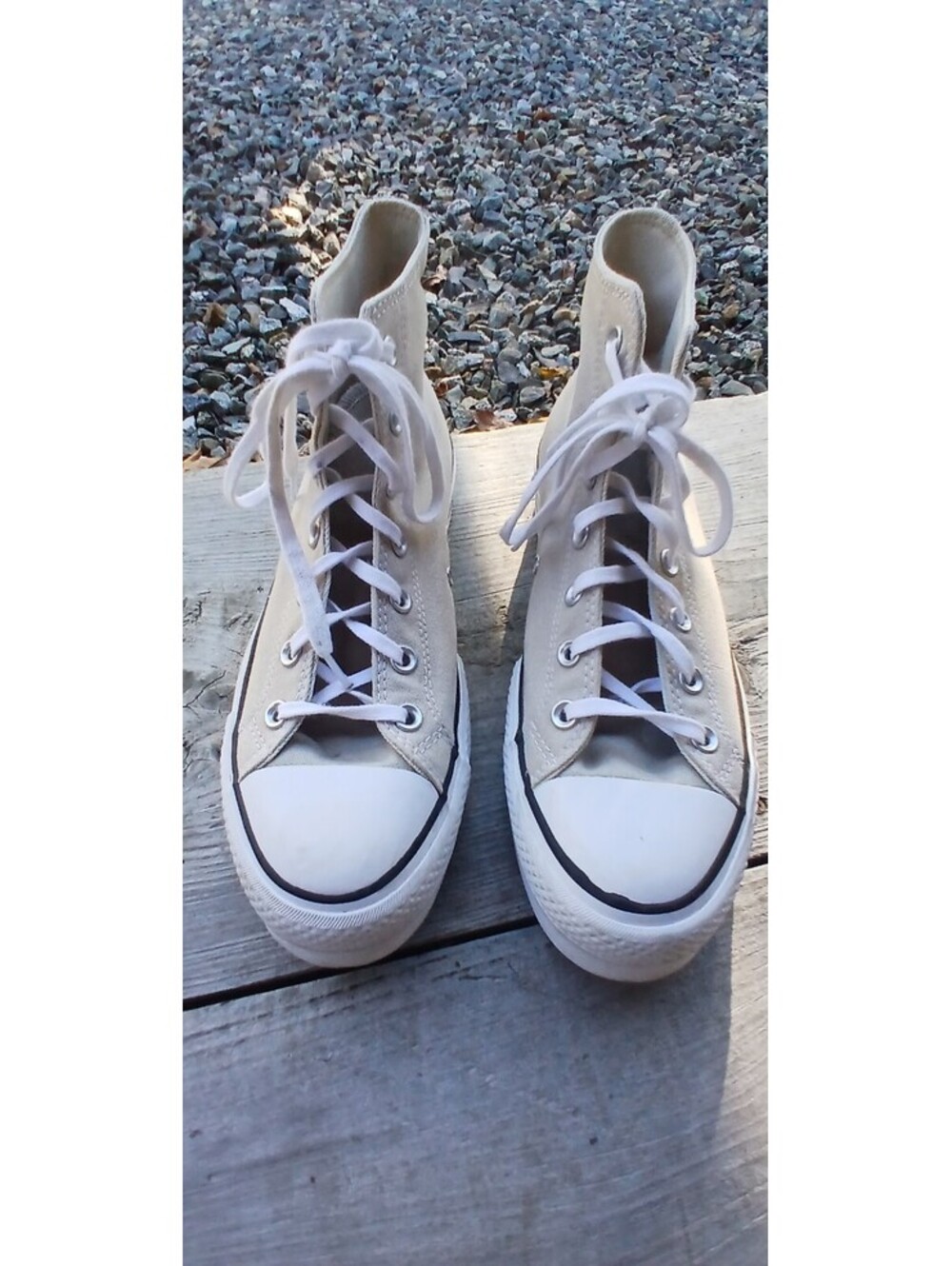 Women's Beige Converse Chuck Taylor All Star High Top Sneakers Size 9